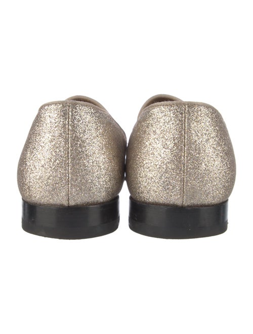 Christian Louboutin Glitter Grosgrain Trim Loafers