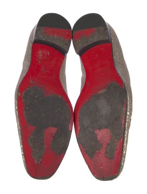 Christian Louboutin Glitter Grosgrain Trim Loafers