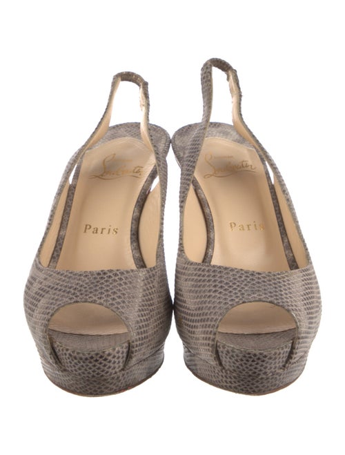 Christian Louboutin Lizard Animal Print Slingback Pumps