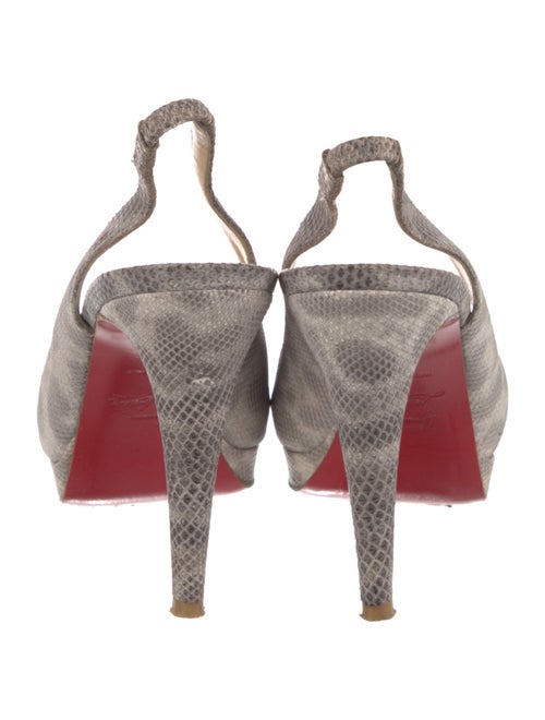 Christian Louboutin Lizard Animal Print Slingback Pumps