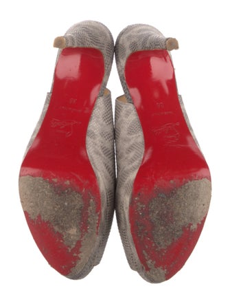Christian Louboutin Lizard Animal Print Slingback Pumps