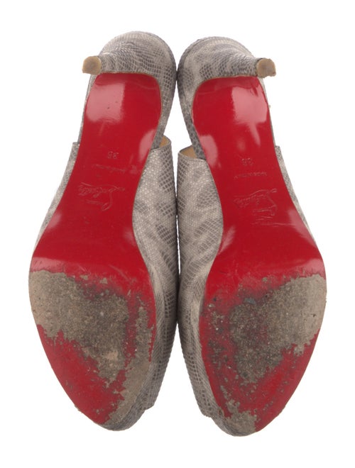 Christian Louboutin Lizard Animal Print Slingback Pumps
