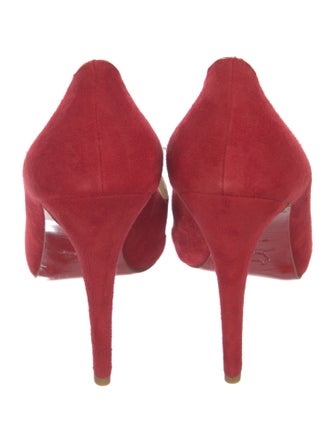 Christian Louboutin Suede Mesh Accents Pumps