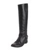 Christian Louboutin Leather Chain-Link Accents Riding Boots