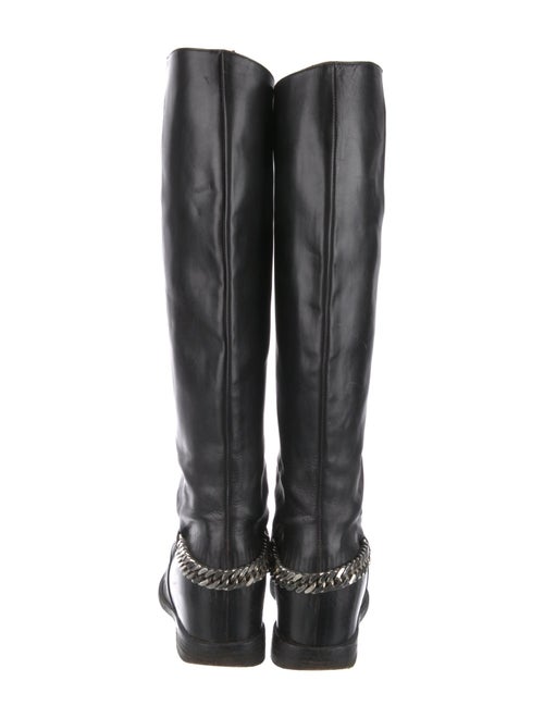 Christian Louboutin Leather Chain-Link Accents Riding Boots