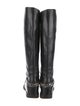 Christian Louboutin Leather Chain-Link Accents Riding Boots