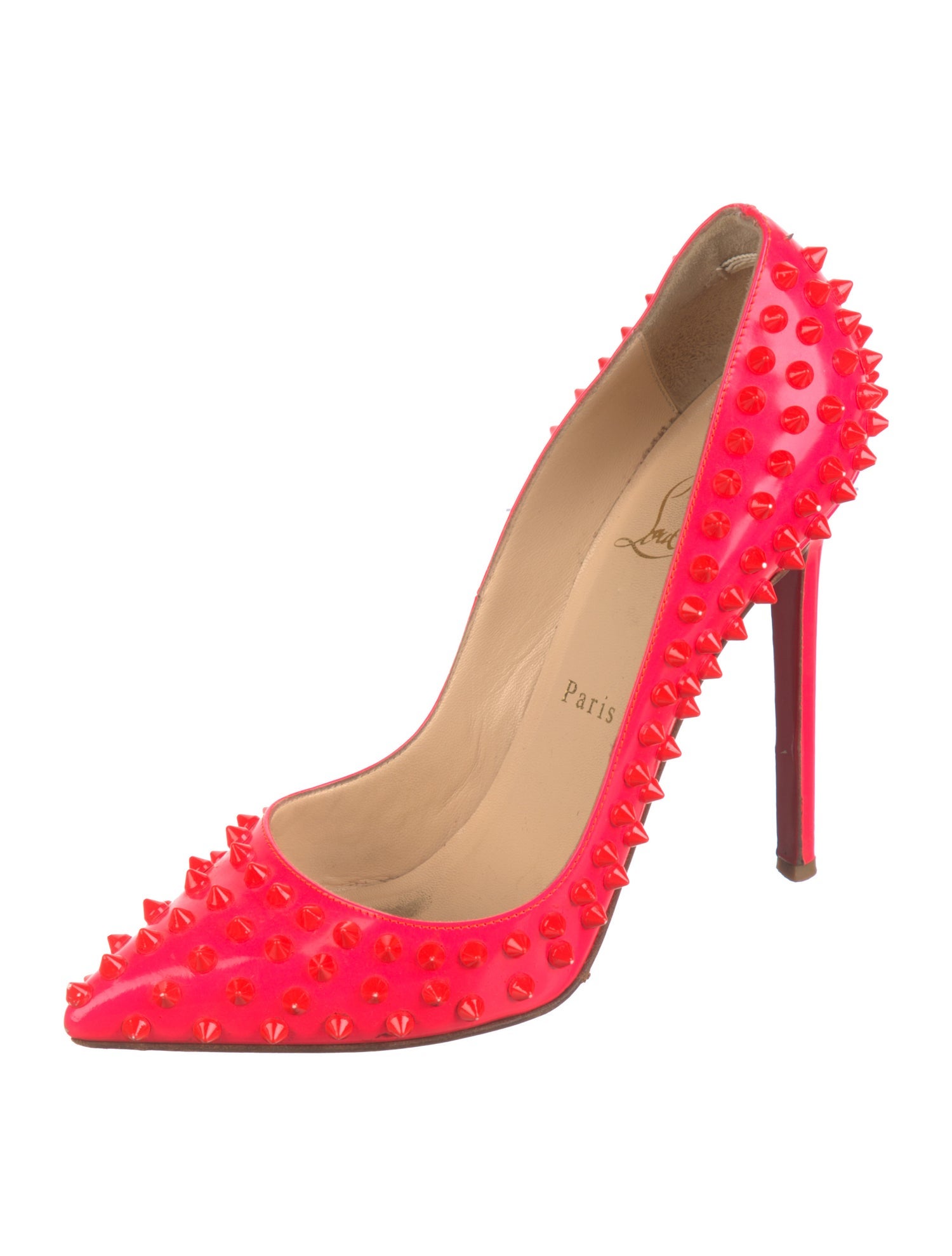 Christian Louboutin Spike Accents Patent Leather Pumps
