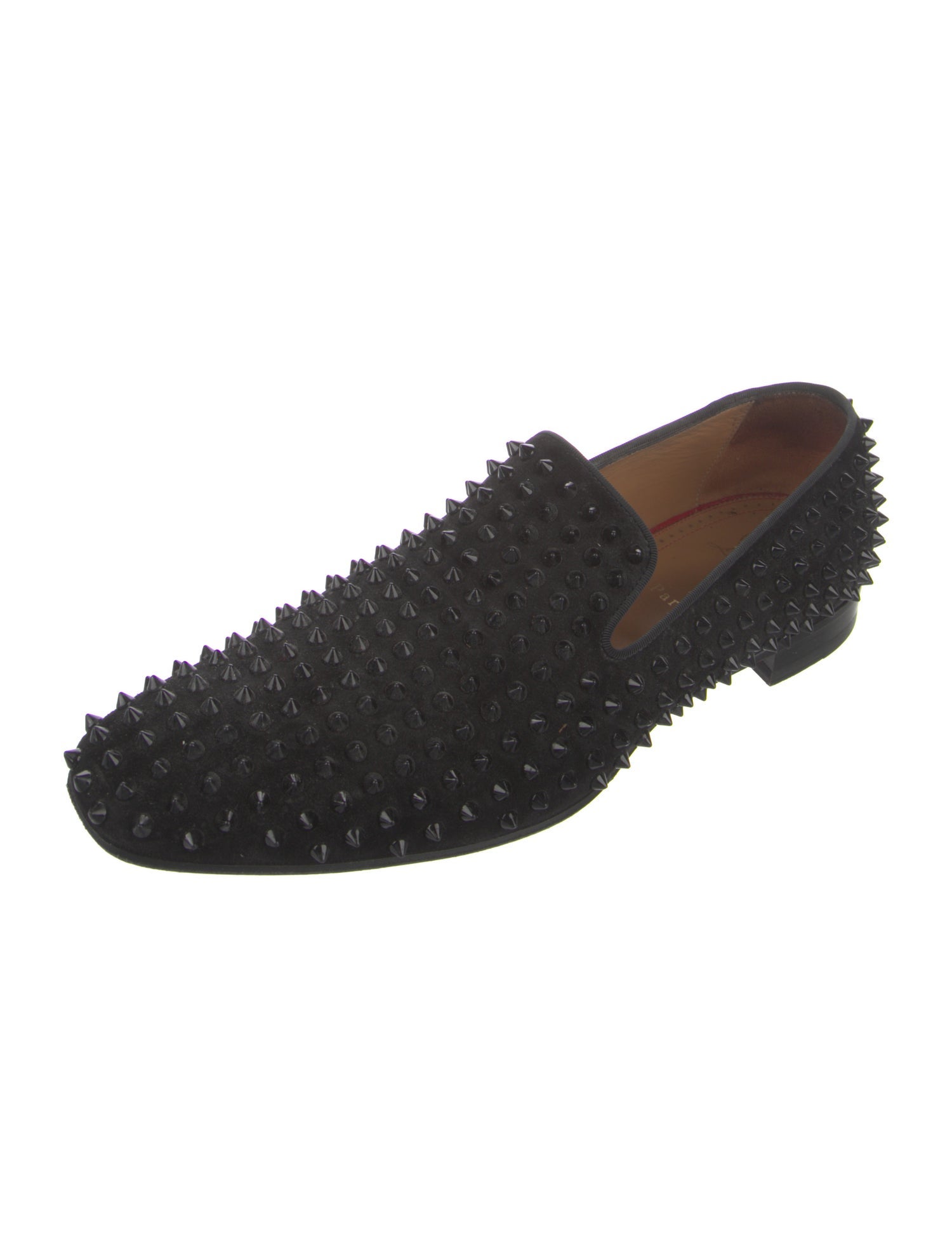 Christian Louboutin Spike Accents Suede Loafers
