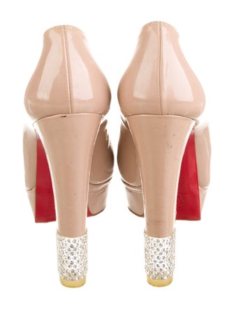 Christian Louboutin Patent Leather Crystal Embellishments Pumps