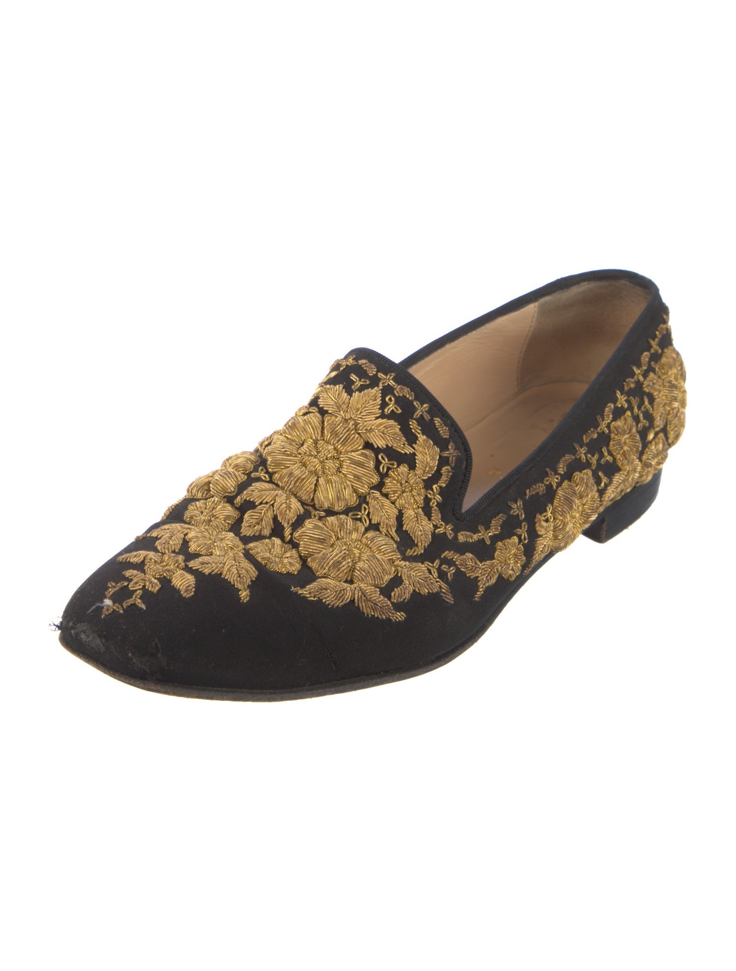 Christian Louboutin Canvas Floral Print Loafers