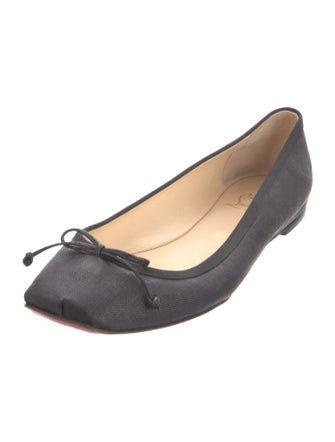 Christian Louboutin Leather Bow Accents Ballet Flats