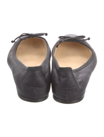 Christian Louboutin Leather Bow Accents Ballet Flats