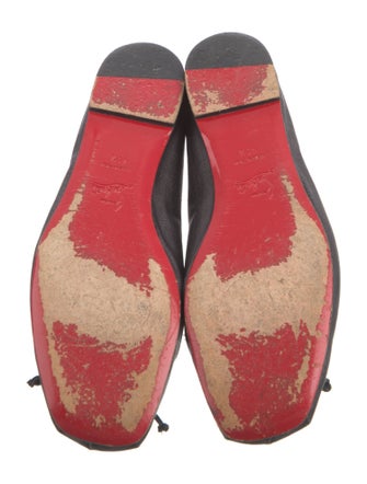 Christian Louboutin Leather Bow Accents Ballet Flats