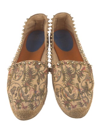 Christian Louboutin Spike Accents Canvas Espadrilles