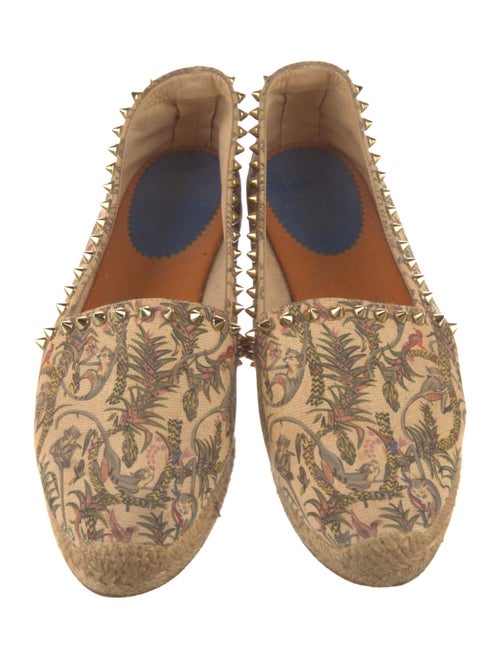 Christian Louboutin Spike Accents Canvas Espadrilles