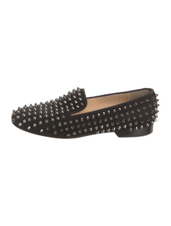 Christian Louboutin Spike Accents Suede Loafers