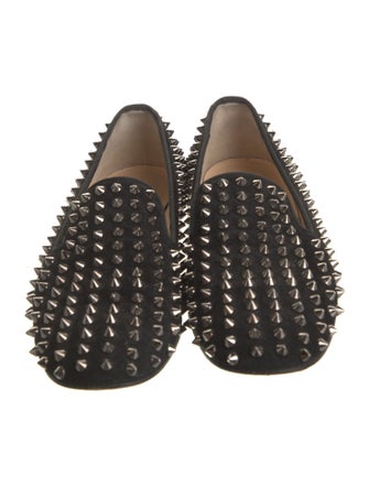 Christian Louboutin Spike Accents Suede Loafers