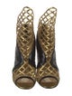 Christian Louboutin Python Animal Print Lace-Up Boots