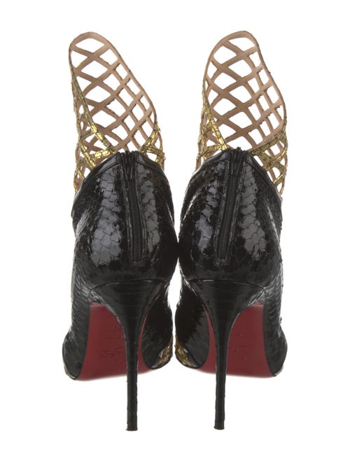 Christian Louboutin Python Animal Print Lace-Up Boots