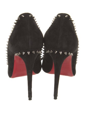 Christian Louboutin Suede Studded Accents Pumps