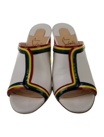 Christian Louboutin Leather Printed Slides