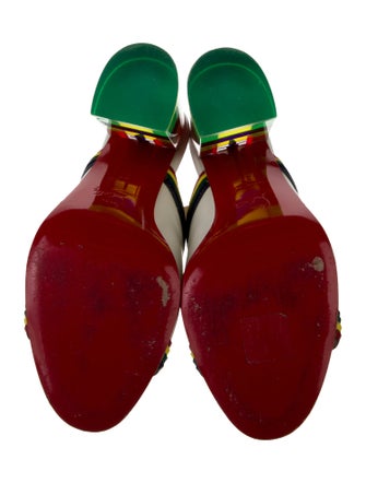 Christian Louboutin Leather Printed Slides