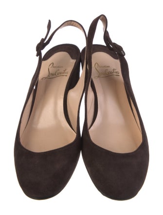 Christian Louboutin Suede Slingback Pumps