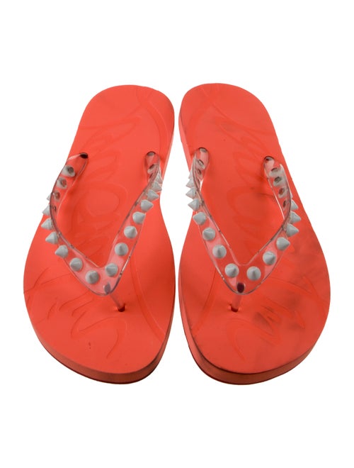 Christian Louboutin Rockstud Accents PVC Flip Flops