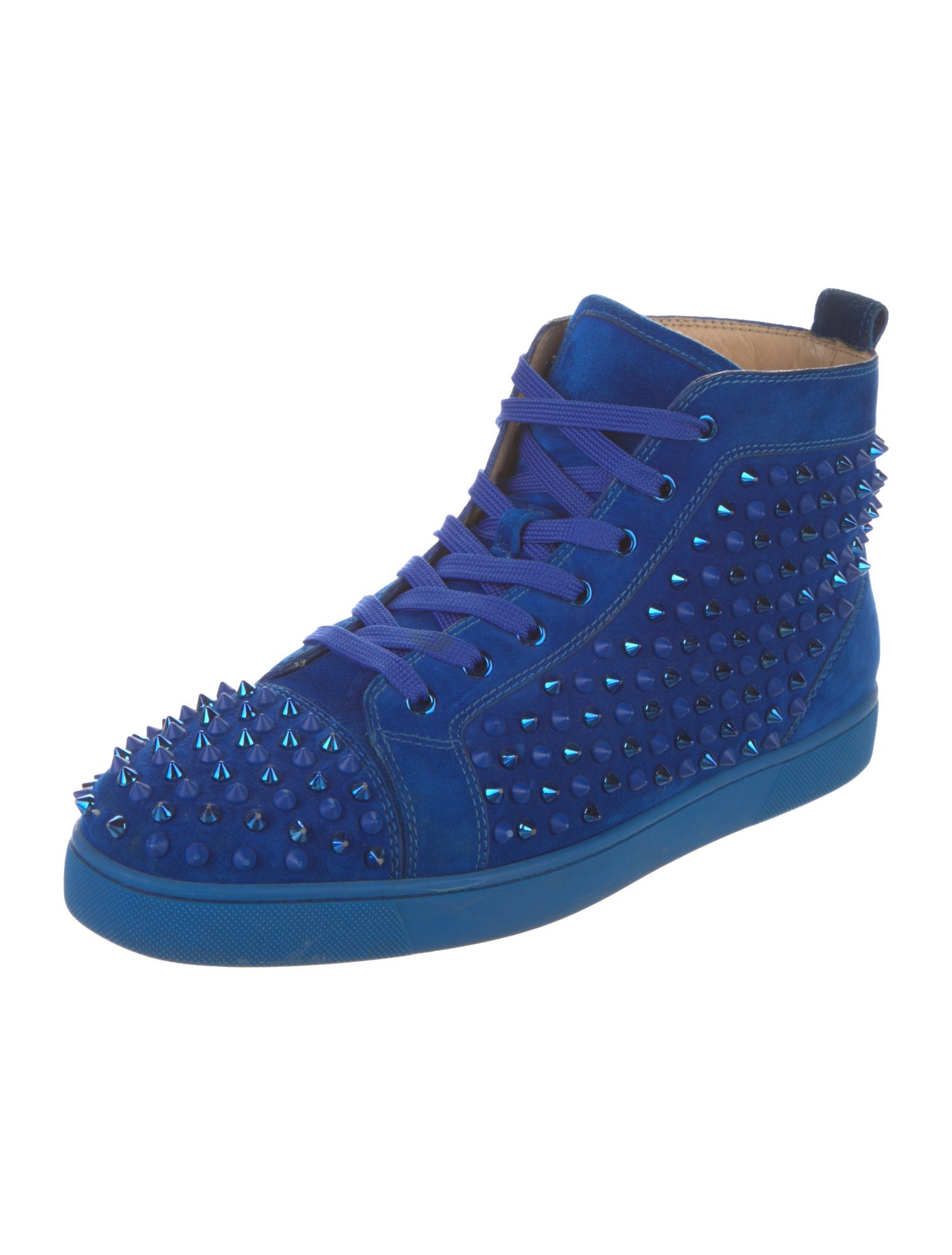 Christian Louboutin Spike Accents Suede Sneakers