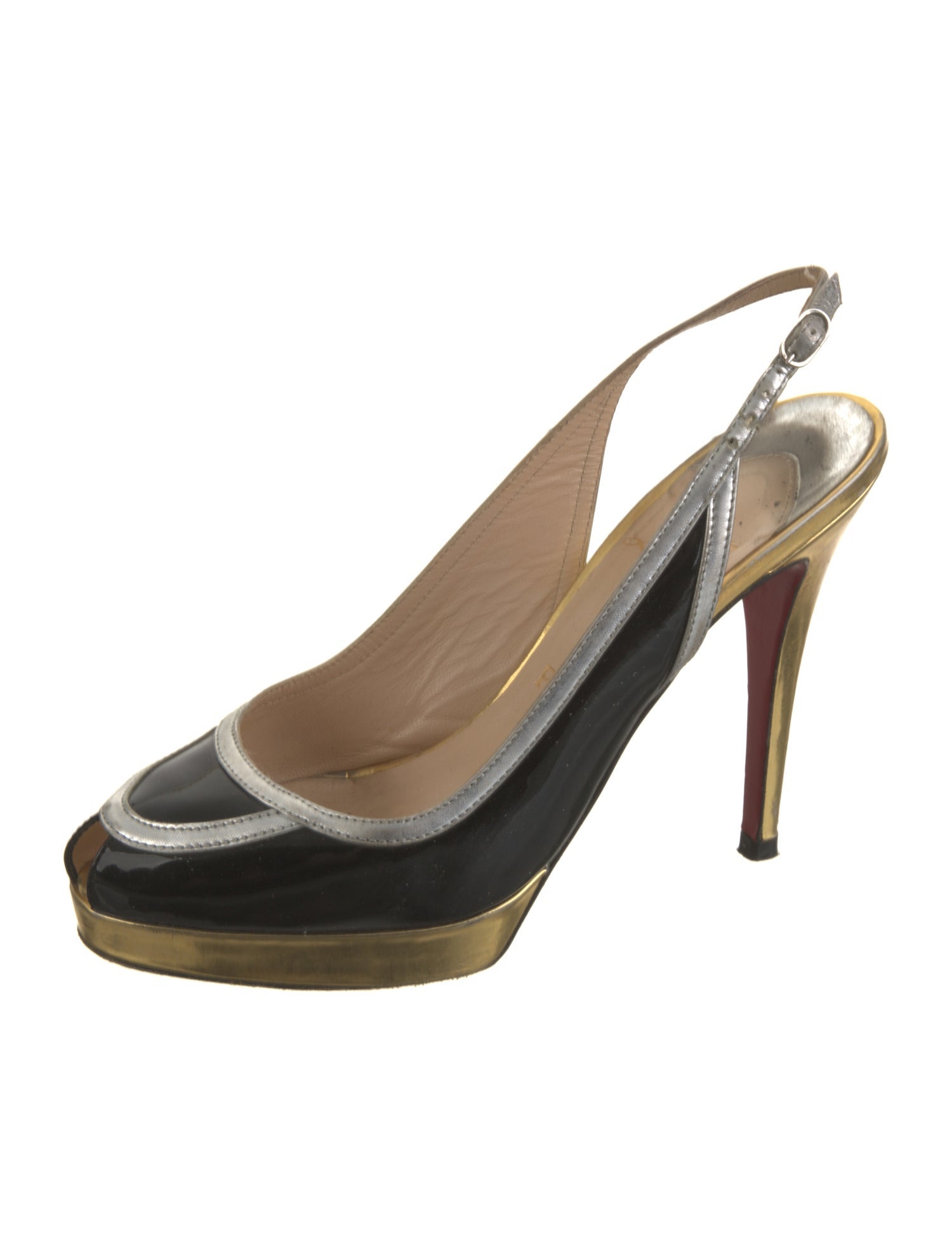 Christian Louboutin Patent Leather Slingback Pumps