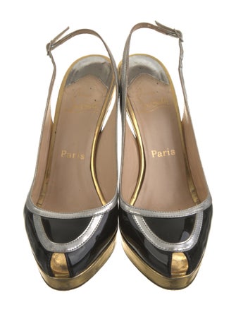 Christian Louboutin Patent Leather Slingback Pumps