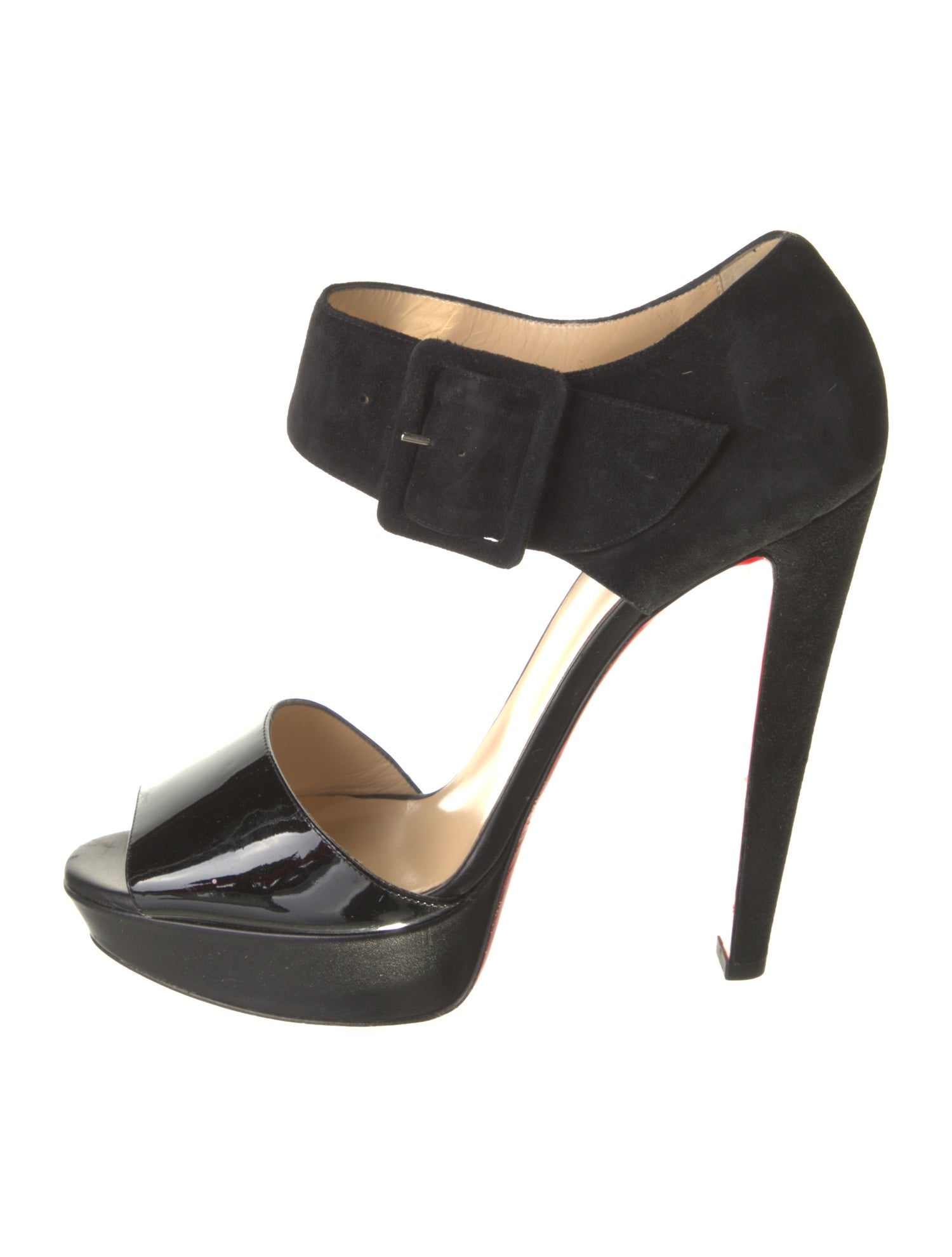 Christian Louboutin Suede Printed Sandals