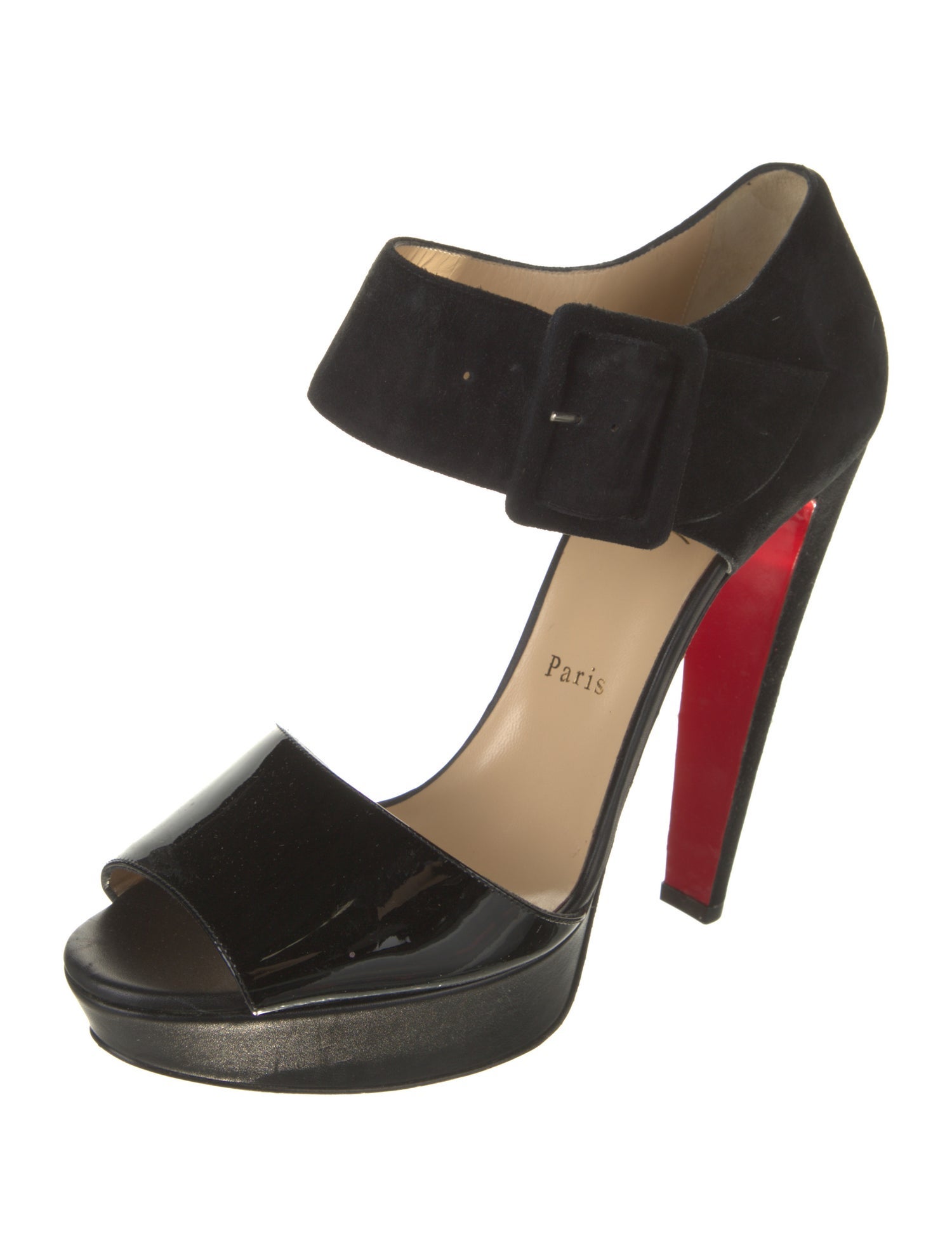 Christian Louboutin Suede Printed Sandals