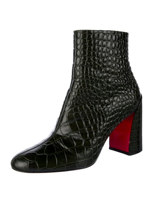 Christian Louboutin Embossed Leather Animal Print Sock Boots