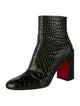 Christian Louboutin Embossed Leather Animal Print Sock Boots