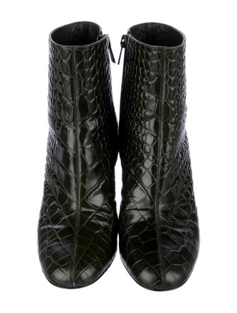 Christian Louboutin Embossed Leather Animal Print Sock Boots
