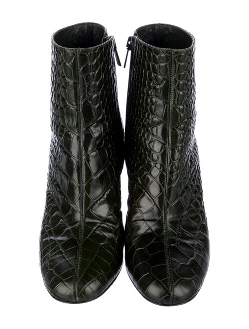 Christian Louboutin Embossed Leather Animal Print Sock Boots