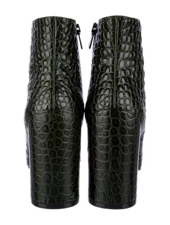 Christian Louboutin Embossed Leather Animal Print Sock Boots