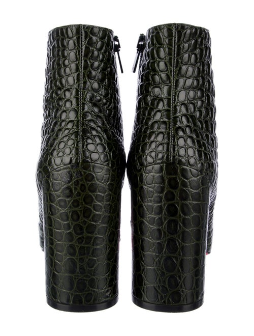 Christian Louboutin Embossed Leather Animal Print Sock Boots