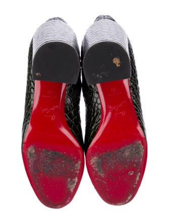 Christian Louboutin Embossed Leather Animal Print Sock Boots