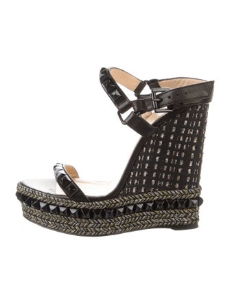 Christian Louboutin Rockstud Accents Leather Espadrilles