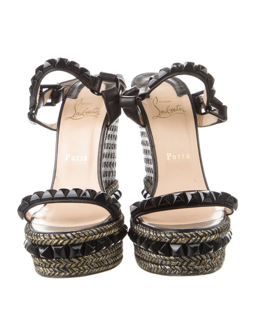 Christian Louboutin Rockstud Accents Leather Espadrilles