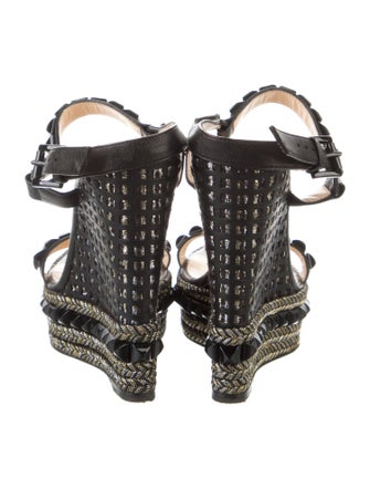 Christian Louboutin Rockstud Accents Leather Espadrilles