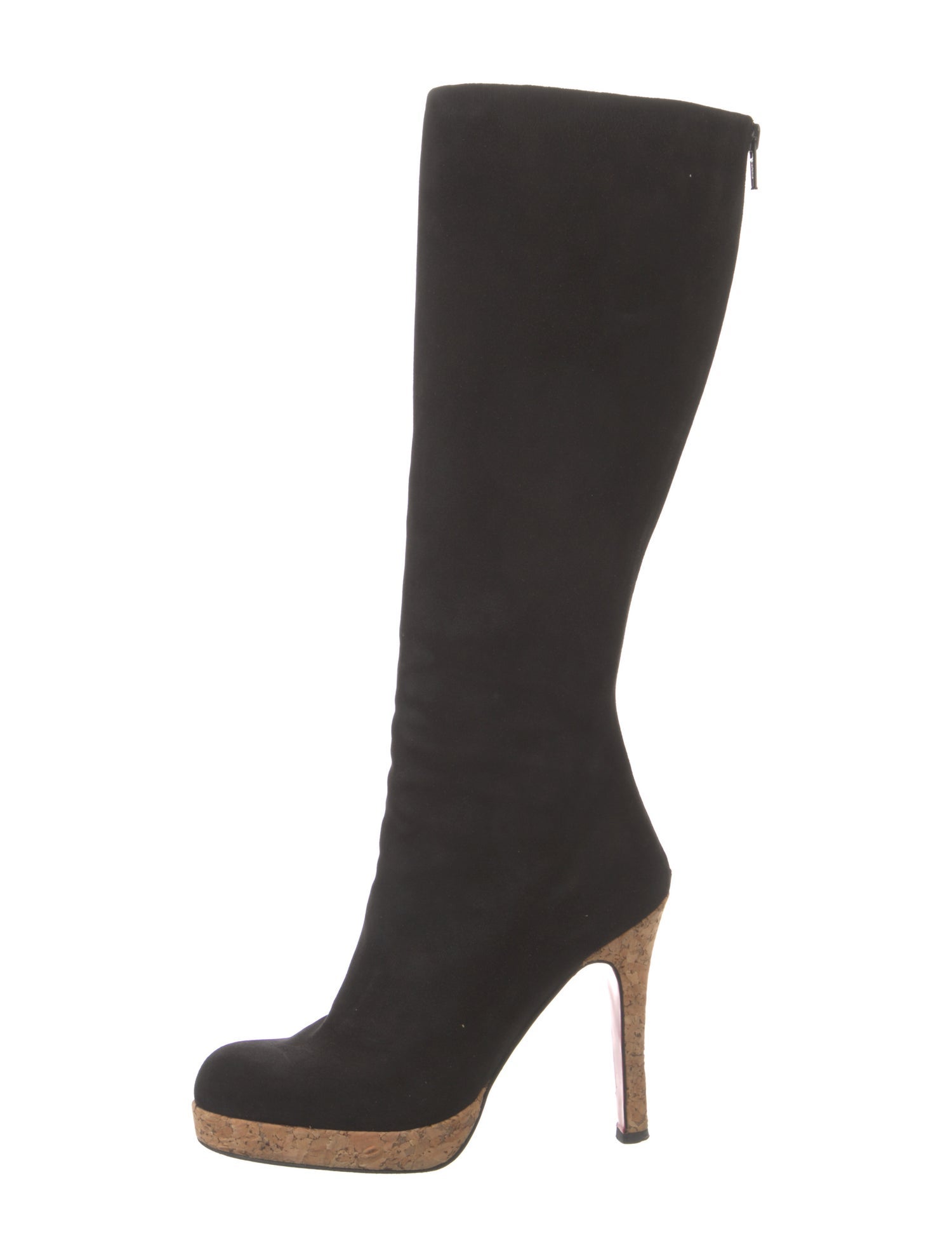 Christian Louboutin Suede Colorblock Pattern Boots