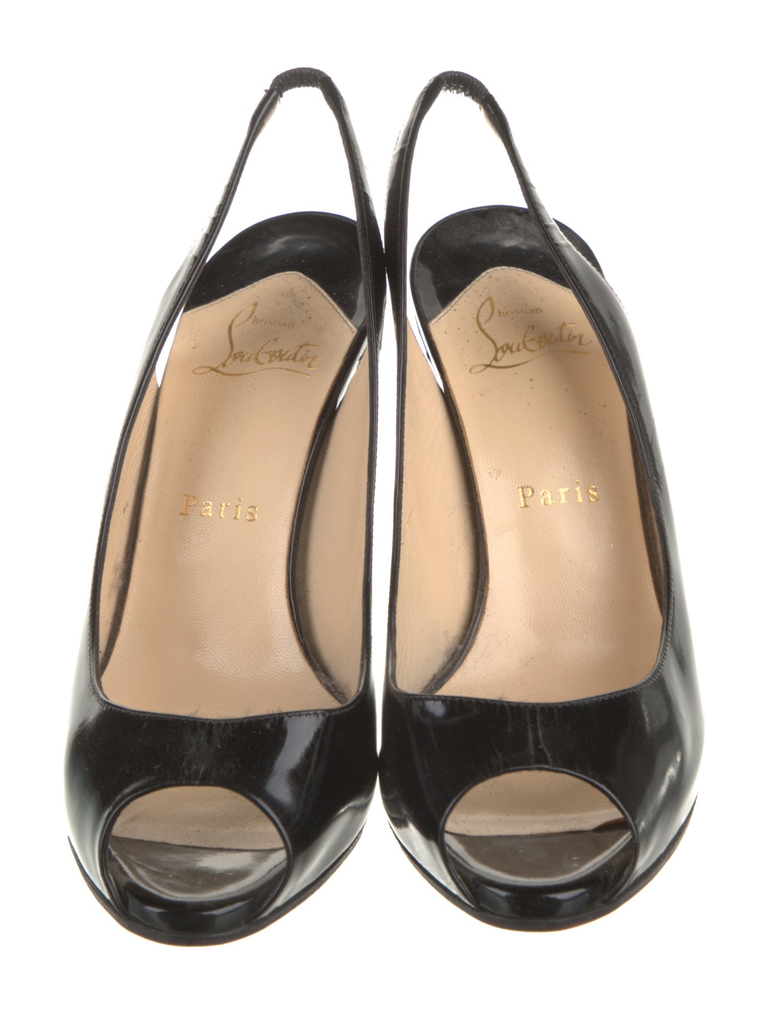 Christian Louboutin Patent Leather Slingback Sandals