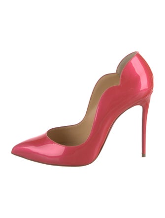 Christian Louboutin Patent Leather Scalloped Accent Pumps