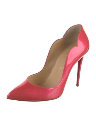 Christian Louboutin Patent Leather Scalloped Accent Pumps