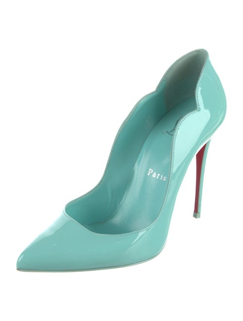 Christian Louboutin Patent Leather Scalloped Accent Pumps