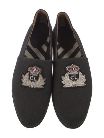 Christian Louboutin Canvas Embroidered Accent Espadrilles