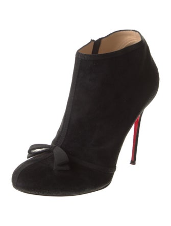 Christian Louboutin Suede Bow Accents Mules